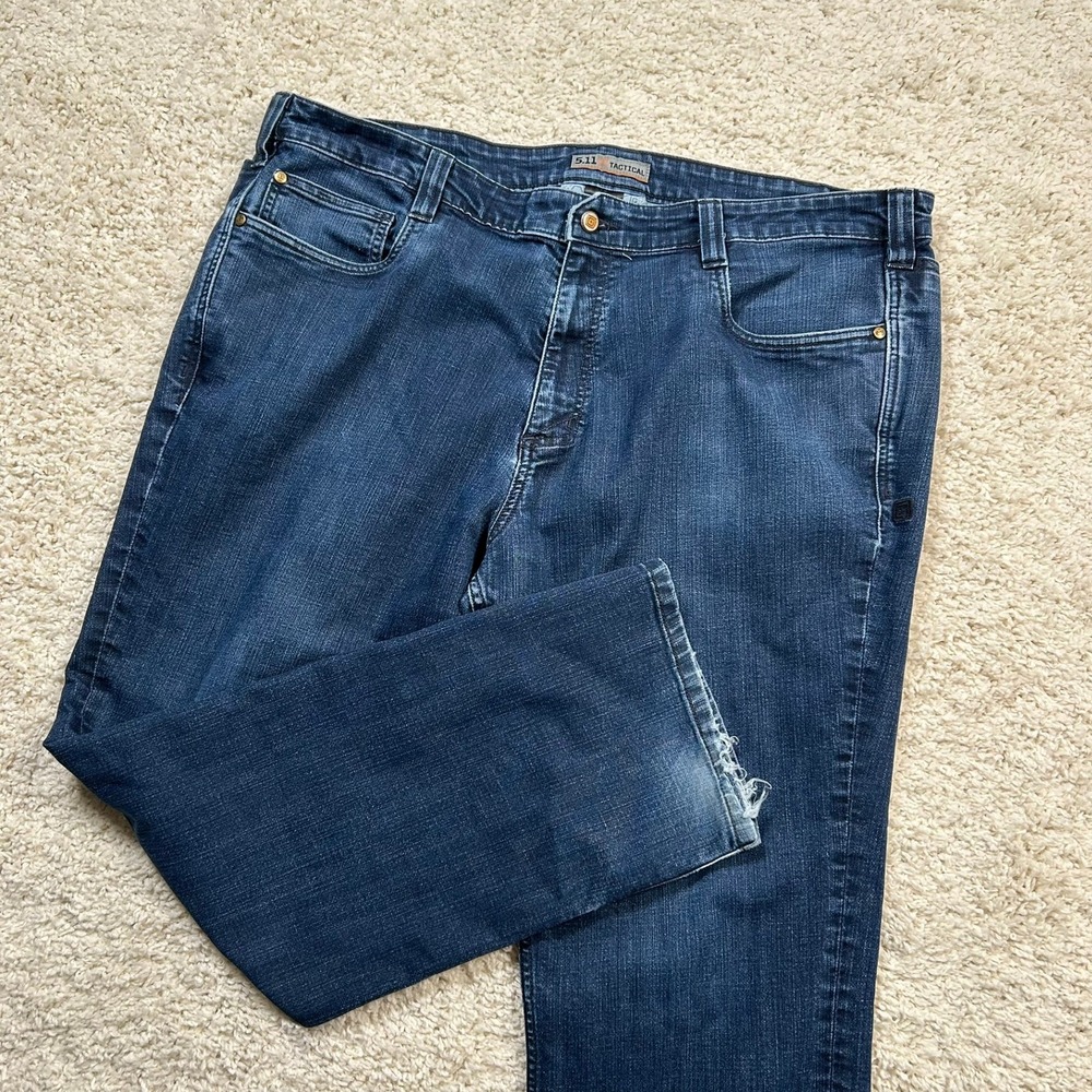 5.11 Tactical Defender-Flex Jeans 40x30 (Fits 40X28) Dark Blue Straight Leg